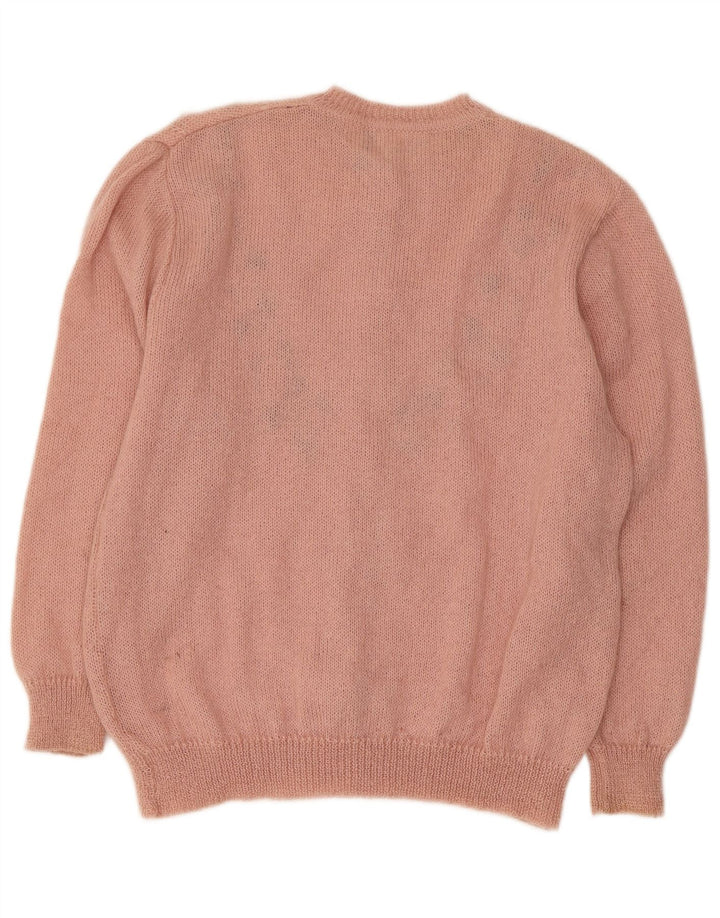 RICAMO A MANO Cárdigan Mujer IT 50 XL Mohair Rosa Floral