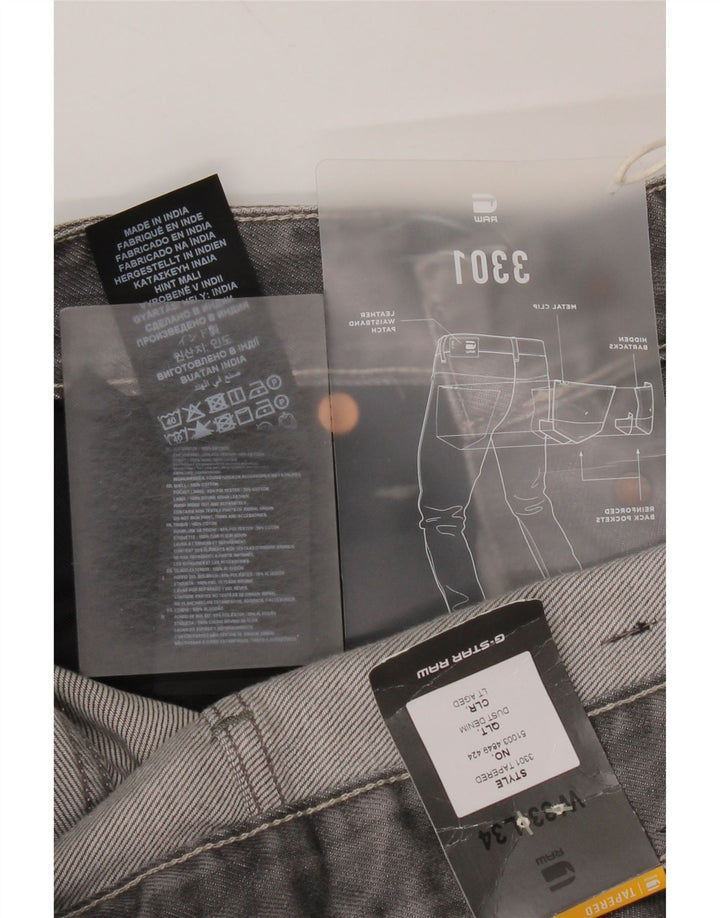 Vaqueros rectos G-Star 3301 para hombre W33 L34 Poliéster gris