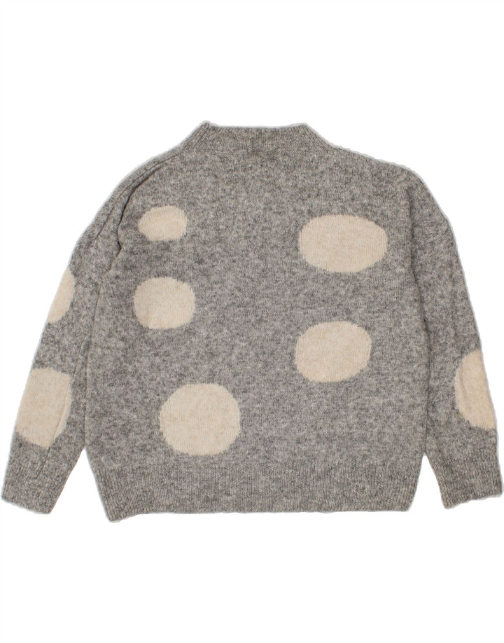 FAT FACE Womens Turtle Neck Jumper Sweater UK 12 Medium Grey Geometric Vintage Fat Face and Second-Hand Fat Face from Messina Hembry 