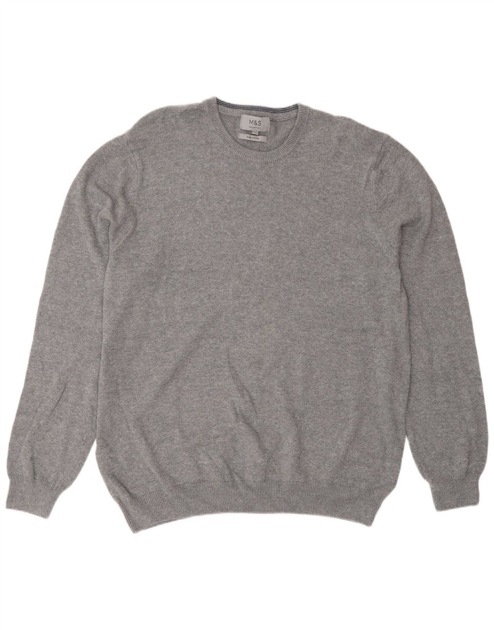Marks & Spencer Jersey de Cuello Redondo para Hombre XL Gris