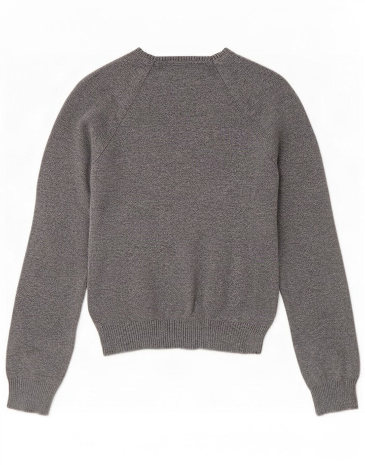 Zara Mujer Jersey Con Cuello En V Jersey Small Gris Algodón