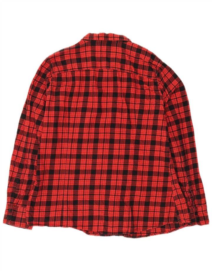Eddie Bauer Camisa de franela para mujer UK 18 XL Algodón a cuadros rojos