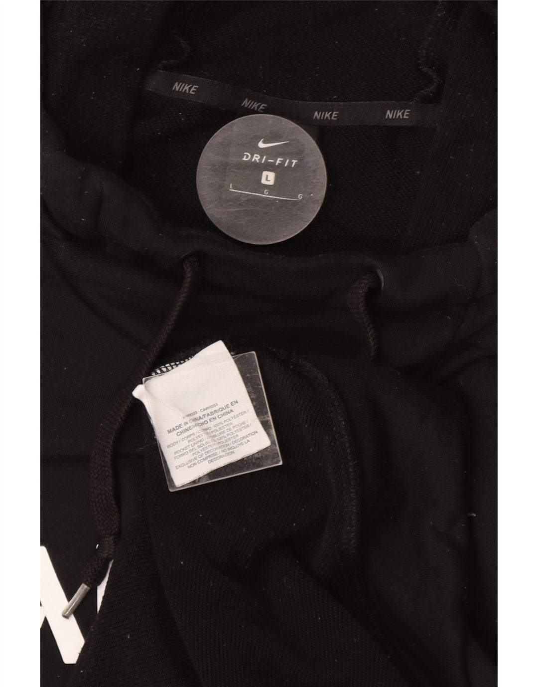 NIKE NFL Graphic Sudadera con capucha para hombre, talla grande, poliéster negro
