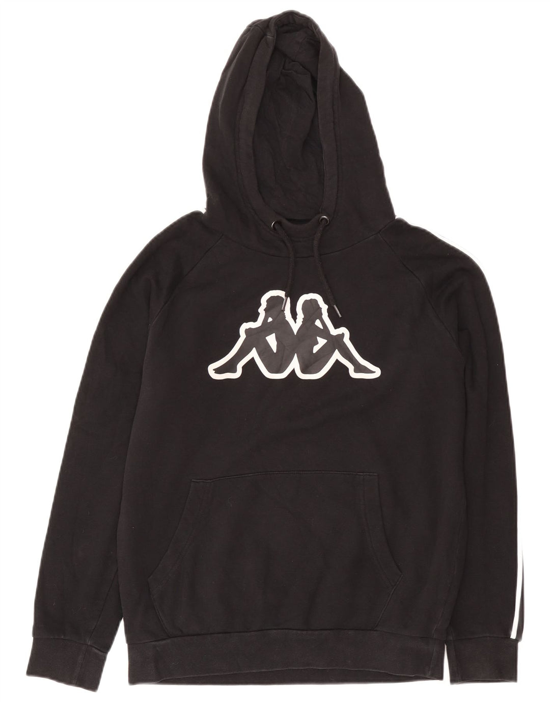 Kappa Hombre Sudadera Con Capucha Gráfica Jersey De Algodón Negro Mediano