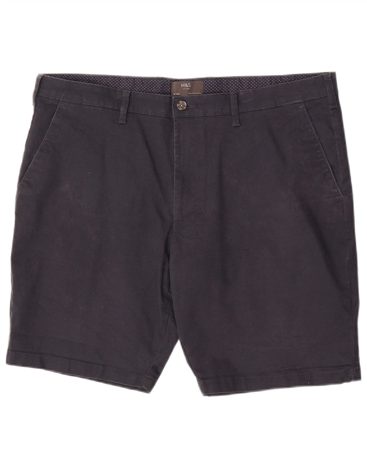 Marks & Spencer Pantalones cortos chinos para hombre W40 XL Algodón azul marino