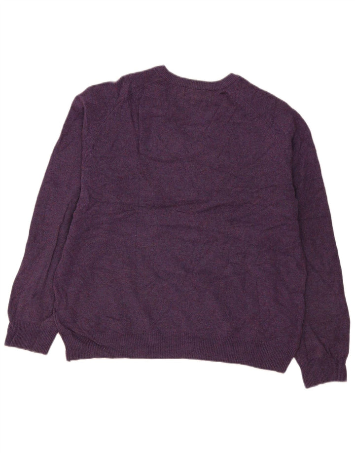 Marks & Spencer Jersey con Cuello en V para Hombre XL Lana Morada