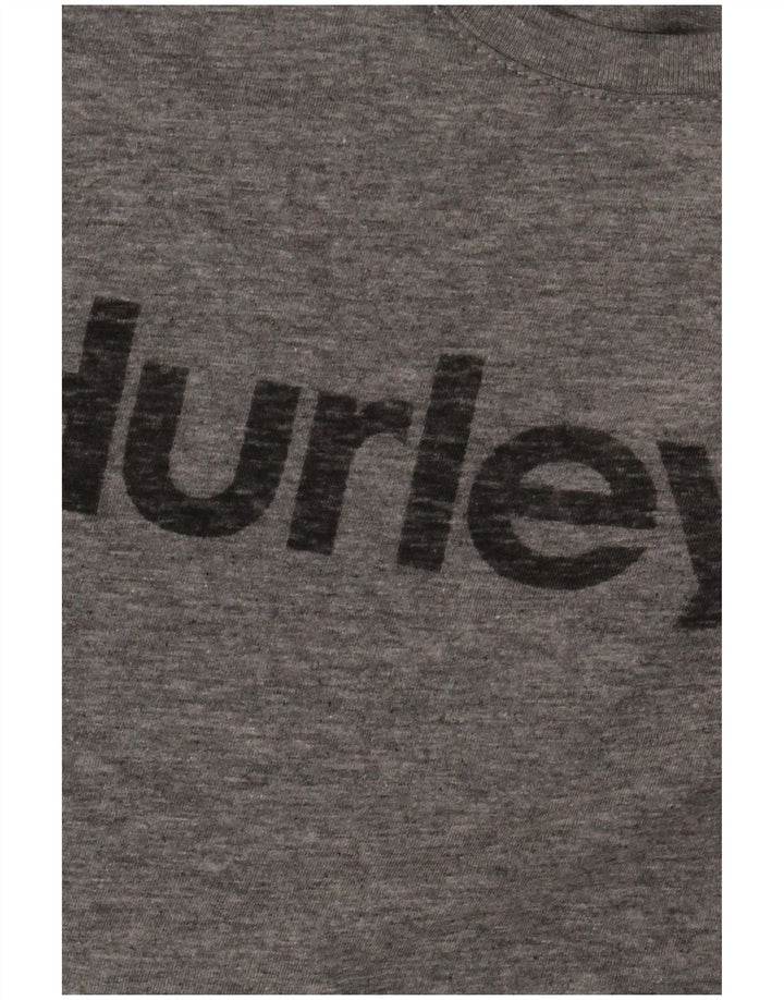 Hurley Camiseta gráfica para hombre Top pequeño de algodón moteado gris