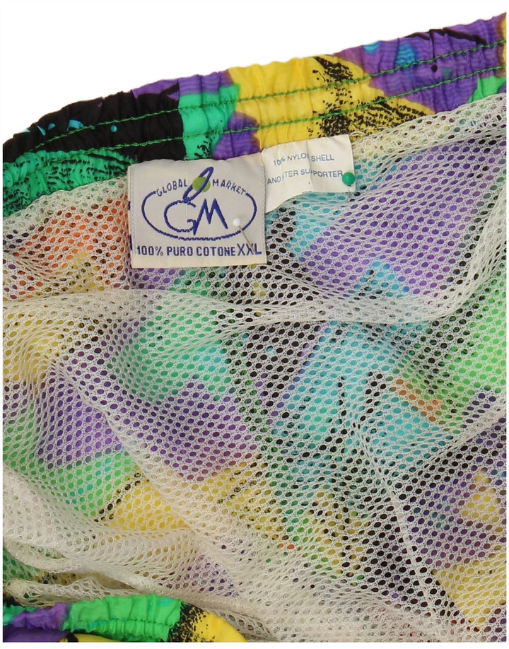 Vintage Mens Swim Shorts 2XL Multicolor Tie Dye Nylon
