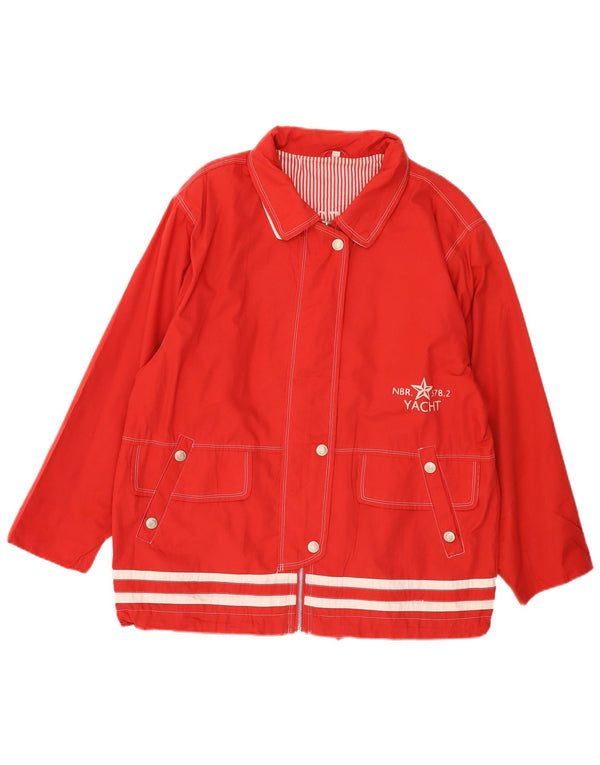Vintage mujer yate chaqueta utilitaria de gran tamaño EU 42 rayas rojas grandes
