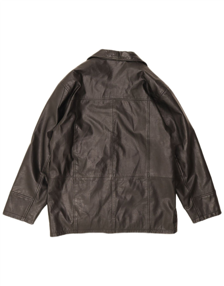 Vintage hombres chaqueta de cuero Reino Unido 40 grande negro