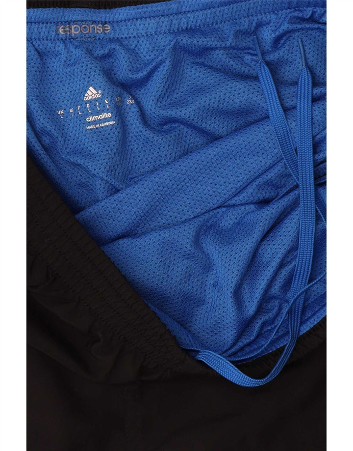 Adidas Mens Climalite Sport Shorts Grande Negro Colorblock Poliéster