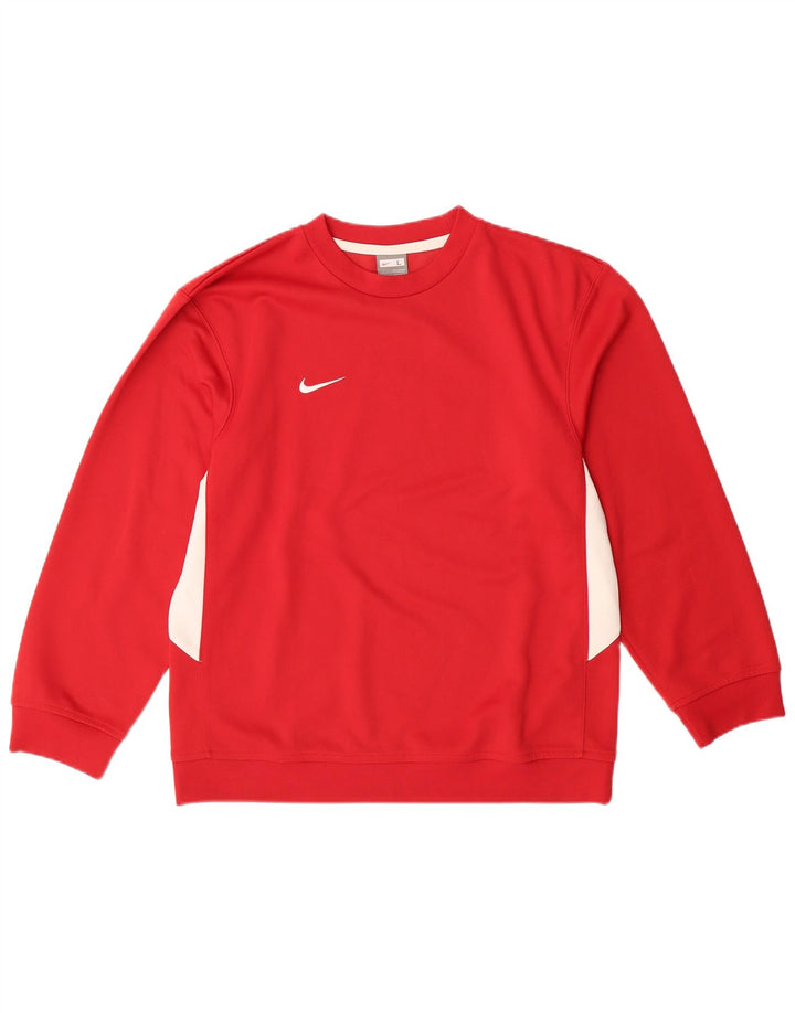 NIKE Sudadera Jumper para niños 12-13 años Grande Rojo Colorblock Poliéster