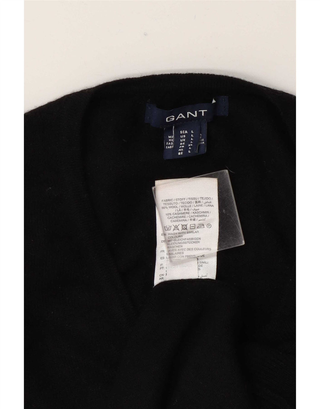 Gant Suéter tipo jersey con cuello en V para mujer UK 44 Large Lana negra