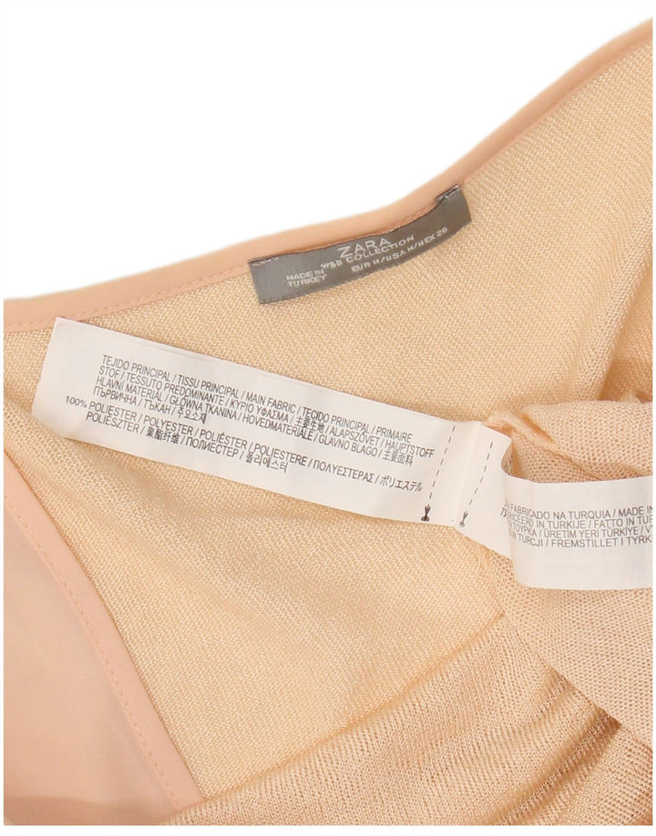 Zara Mujer Top Manga 3/4 UK 44 Poliéster Rosa Medio