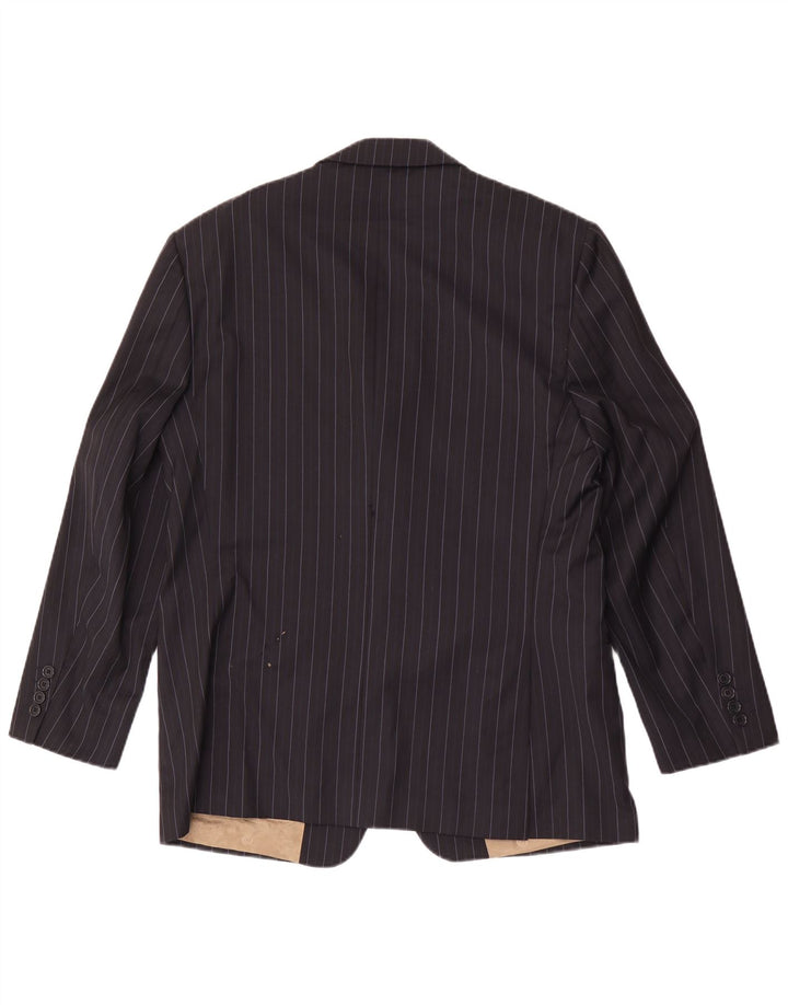 Marks & Spencer Chaqueta tipo blazer de 3 botones para hombre UK 40 Medium Azul marino a rayas