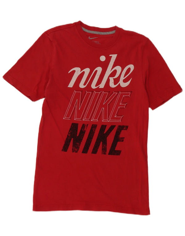 Nike Camiseta gráfica de ajuste estándar para hombre, talla pequeña, color rojo