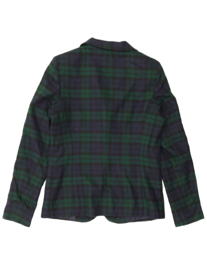 Paio Crippa Chaqueta Blazer De 2 Botones Para Mujer IT 44 Lana Nueva A Cuadros Verde Medio