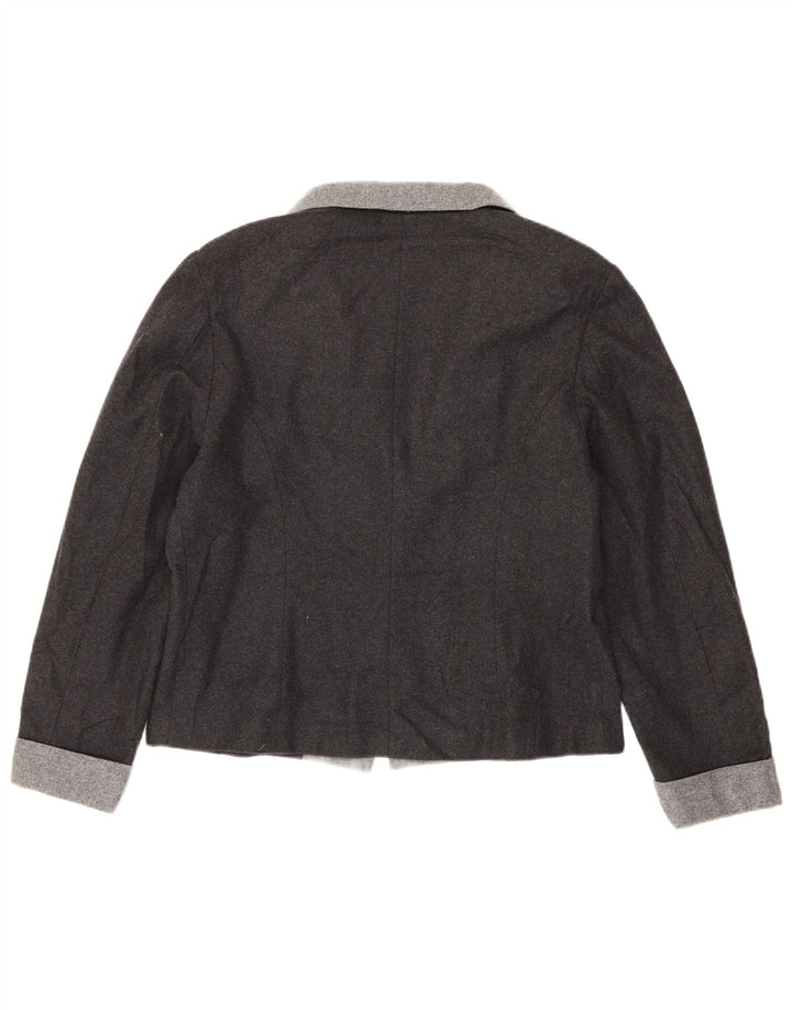 Luisa Spagnoli Chaqueta Blazer de 1 Botón para Mujer UK 46 Grande Lana Gris