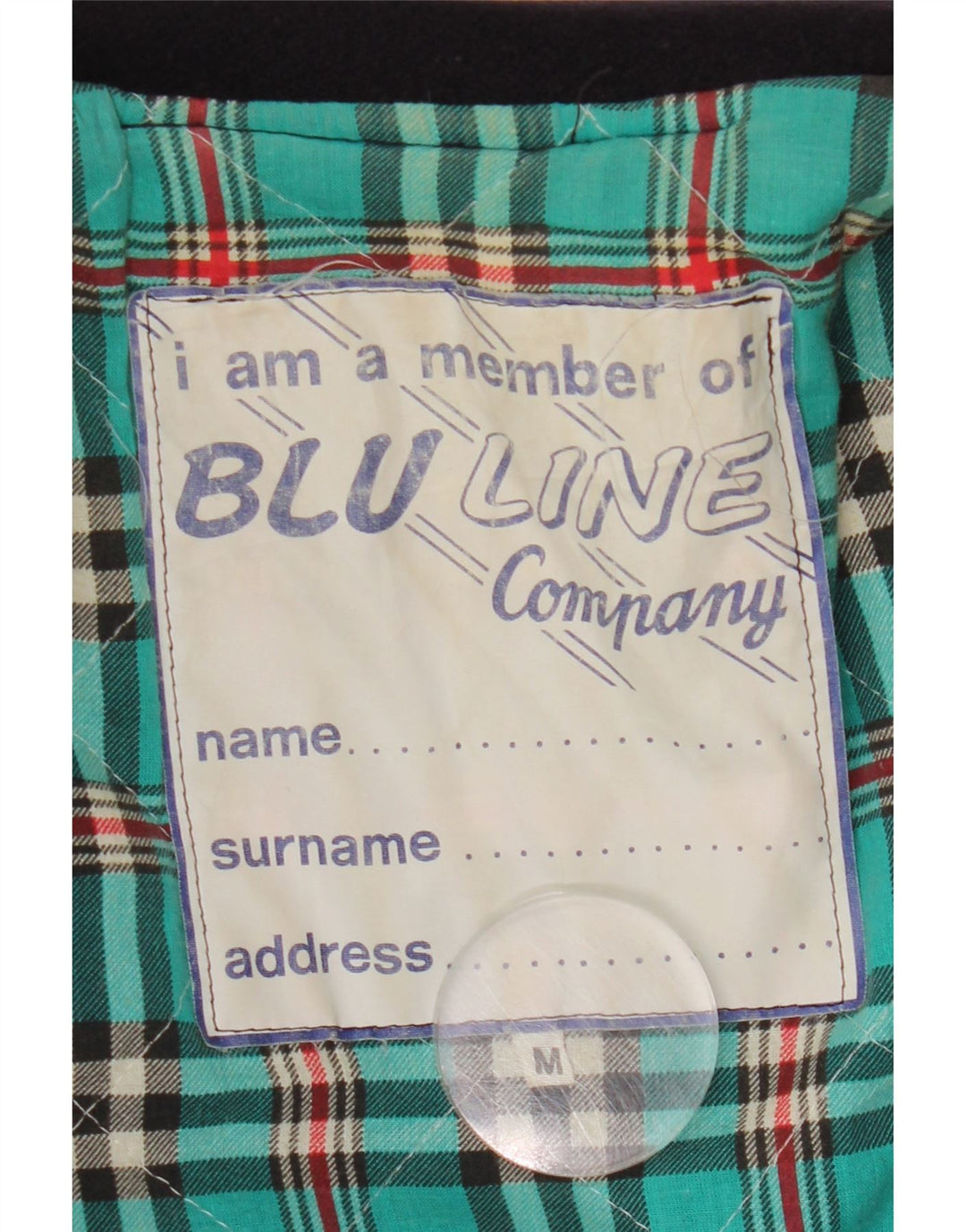 Vintage hombres chaqueta utilitaria Reino Unido 38 azul marino medio