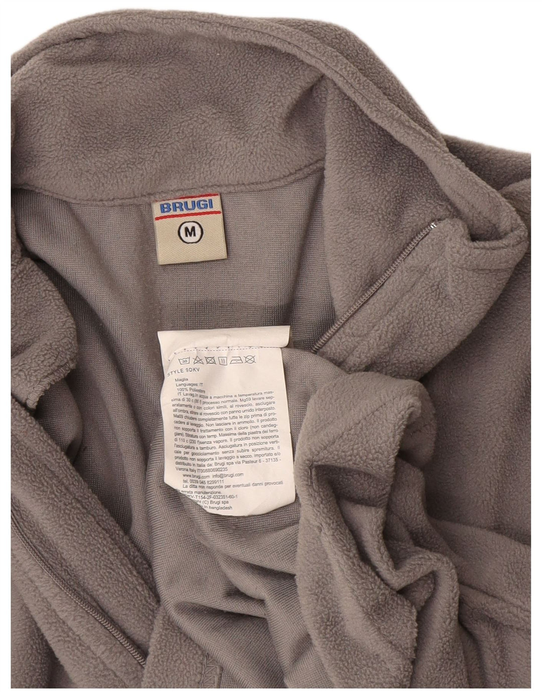 Brugi Jersey de forro polar con cuello y cremallera para mujer UK 44 Poliéster gris medio