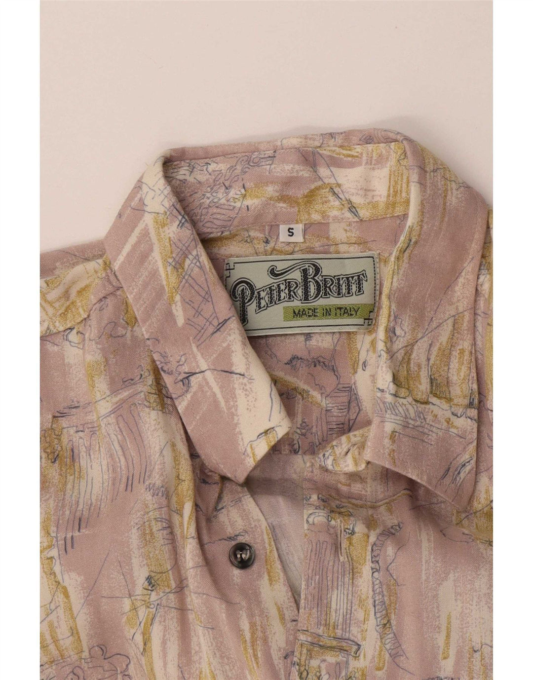 Vintage hombres patrón abstracto camisa pequeña rosa