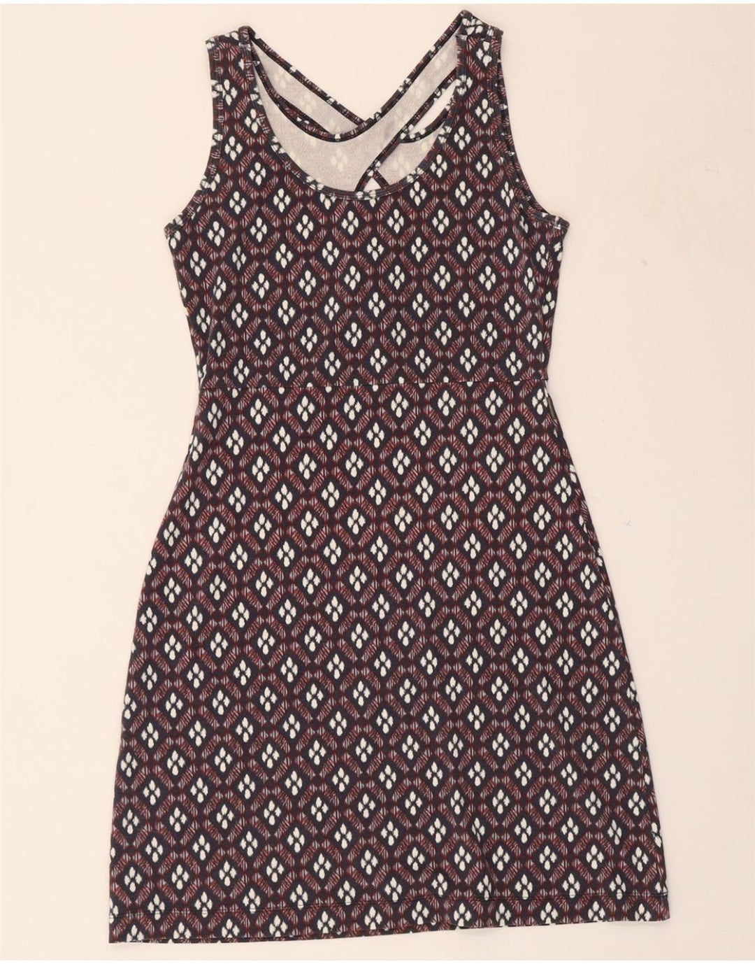 EDDIE BAUER Womens A-Line Dress UK 6 XS Multicoloured Argyle/Diamond Vintage Eddie Bauer and Second-Hand Eddie Bauer from Messina Hembry 