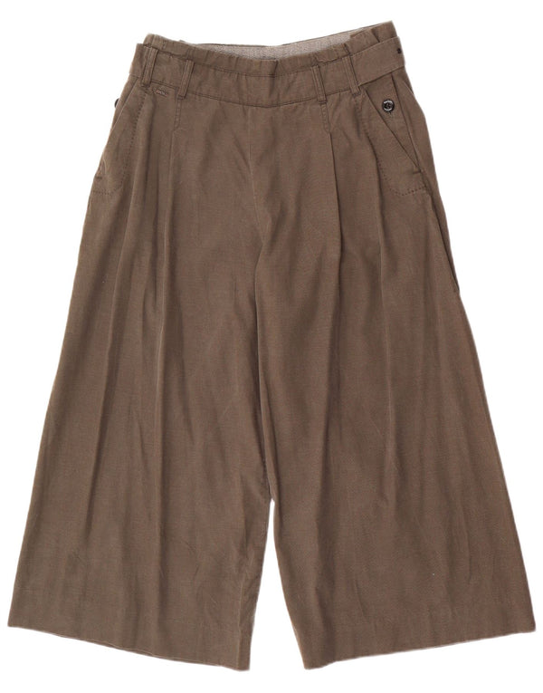 Pantalones Capri De Pierna Ancha Y Talle Alto Para Mujer G-Star W29 L20 Caqui Lyocell
