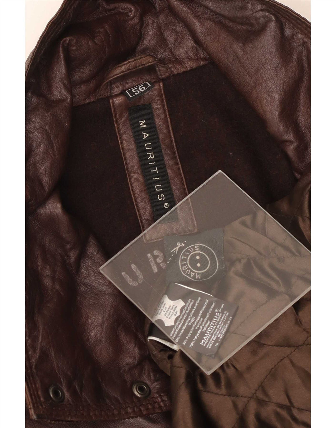 Mauricio Chaqueta de cuero para hombre IT 56 3XL Marrón