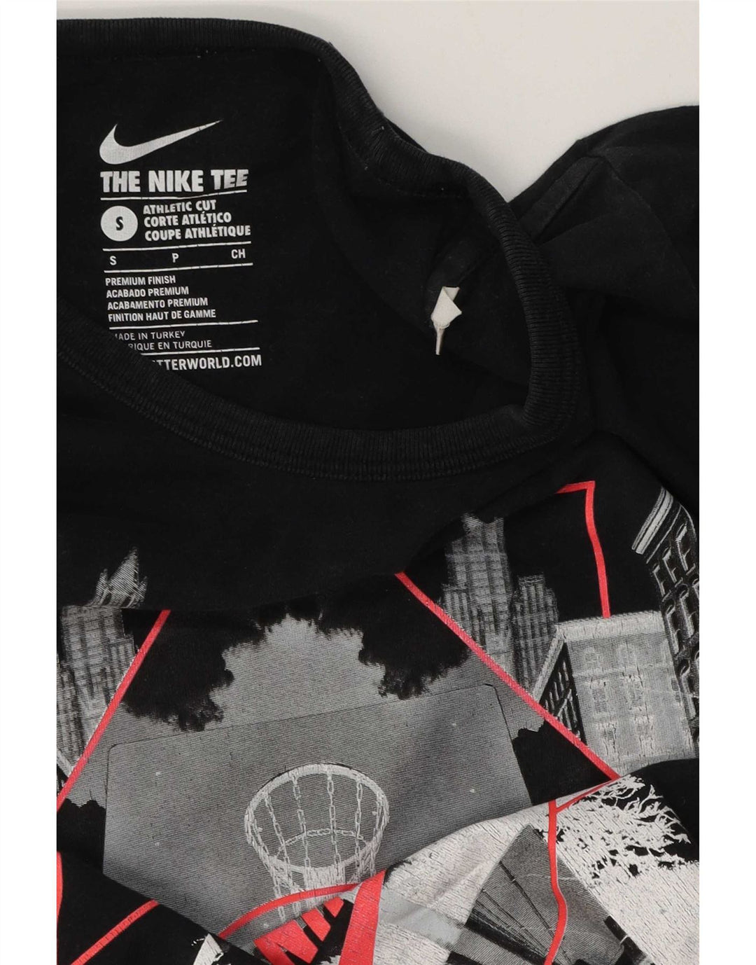 Nike Camiseta gráfica de corte atlético para hombre, talla pequeña, color negro