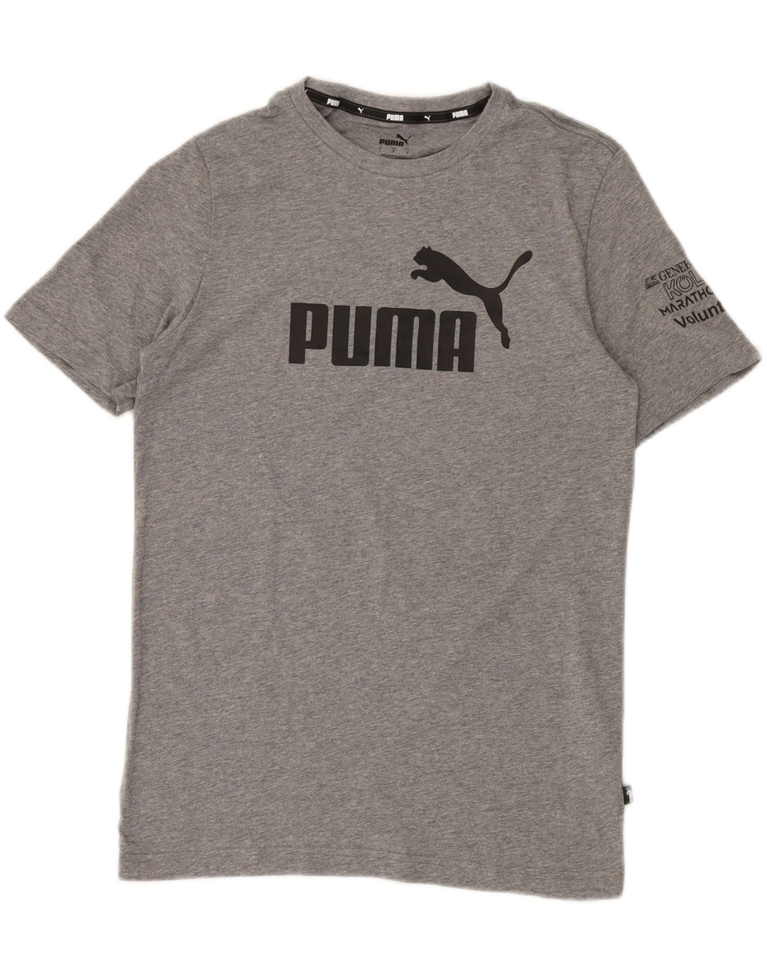 Puma - Camiseta gráfica para hombre, talla pequeña, algodón gris
