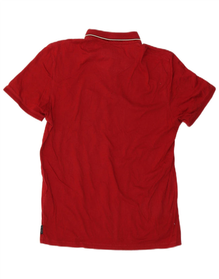 Ted Baker Polo para hombre talla 4 grande algodón rojo