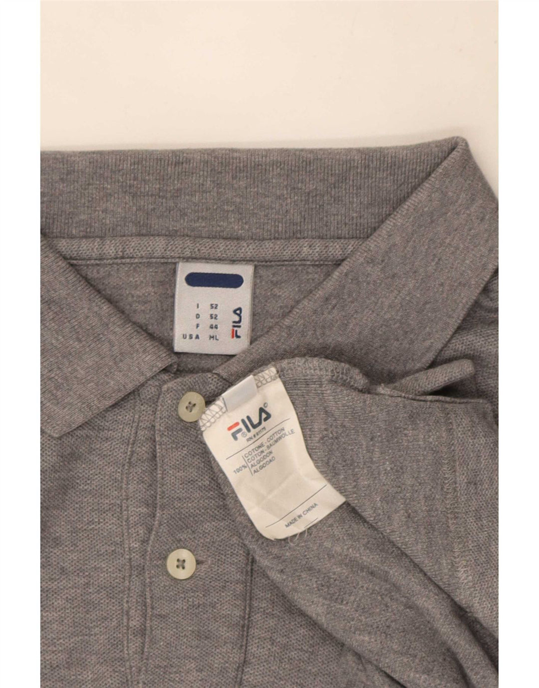 Polo Fila Hombre De Algodón Moteado Gris Medio