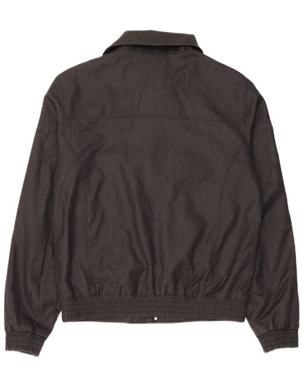 Zara Hombre Chaqueta Bomber De Doble Botonadura UK 38 Poliéster Gris Medio
