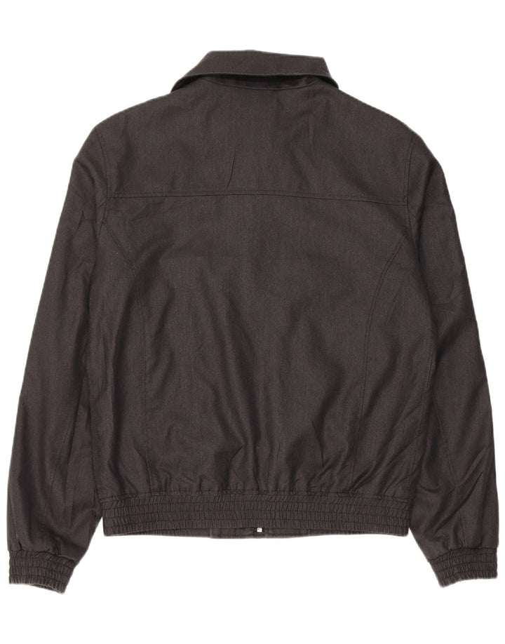 Zara Hombre Chaqueta Bomber De Doble Botonadura UK 38 Poliéster Gris Medio