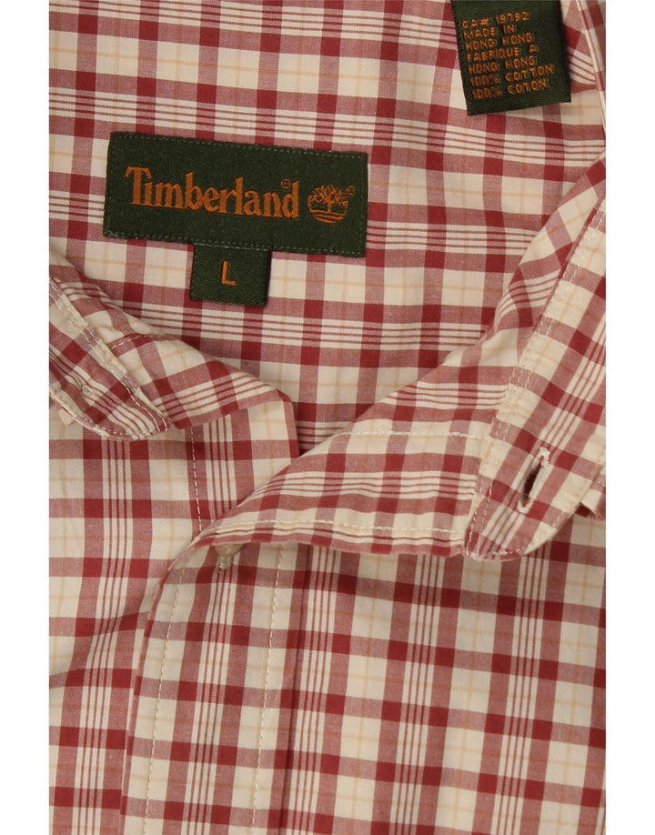 Camisa Timberland Hombre Grande A Cuadros Rojos De Algodón