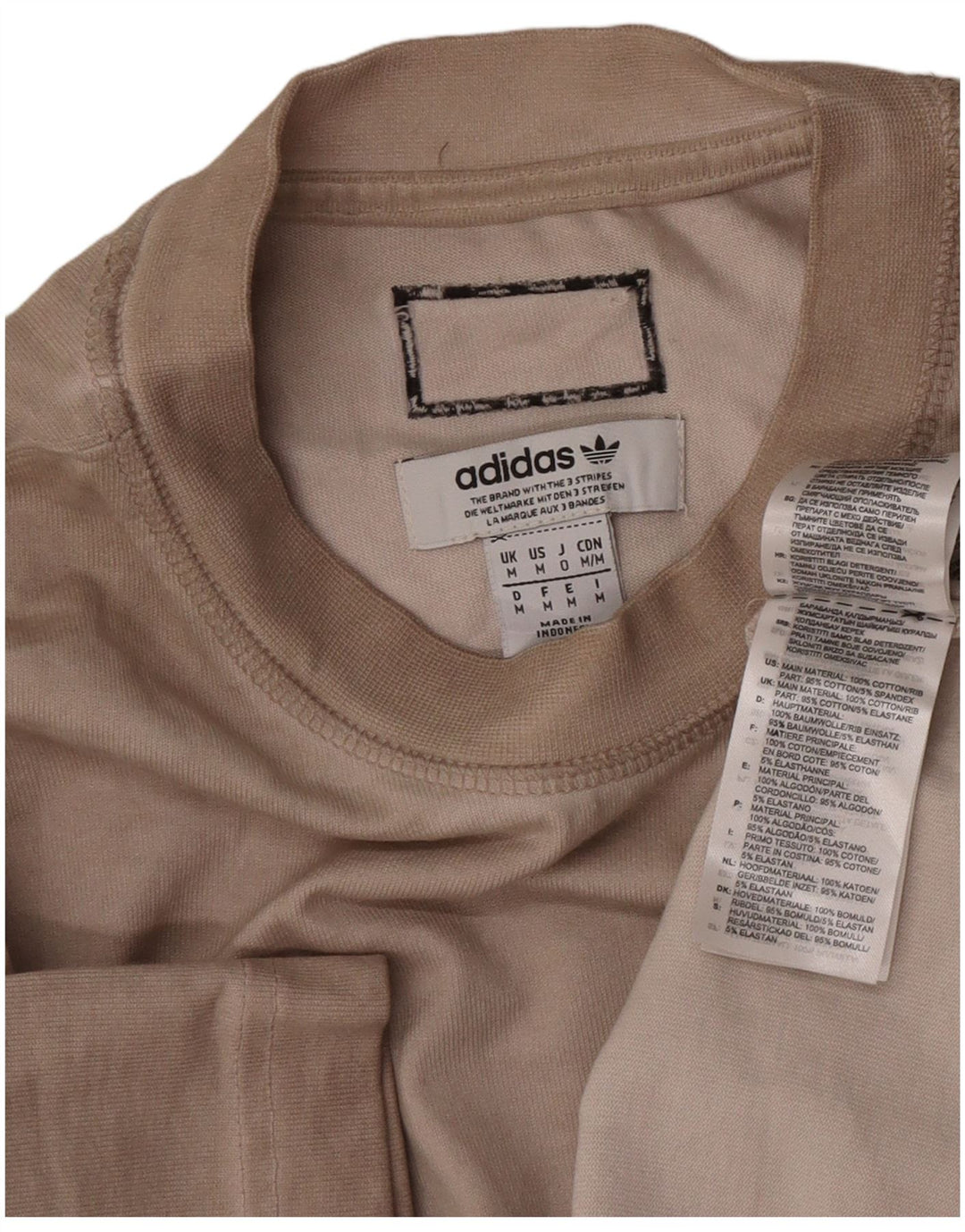 Adidas Hombre Camiseta Gráfica Top Algodón Beige Medio