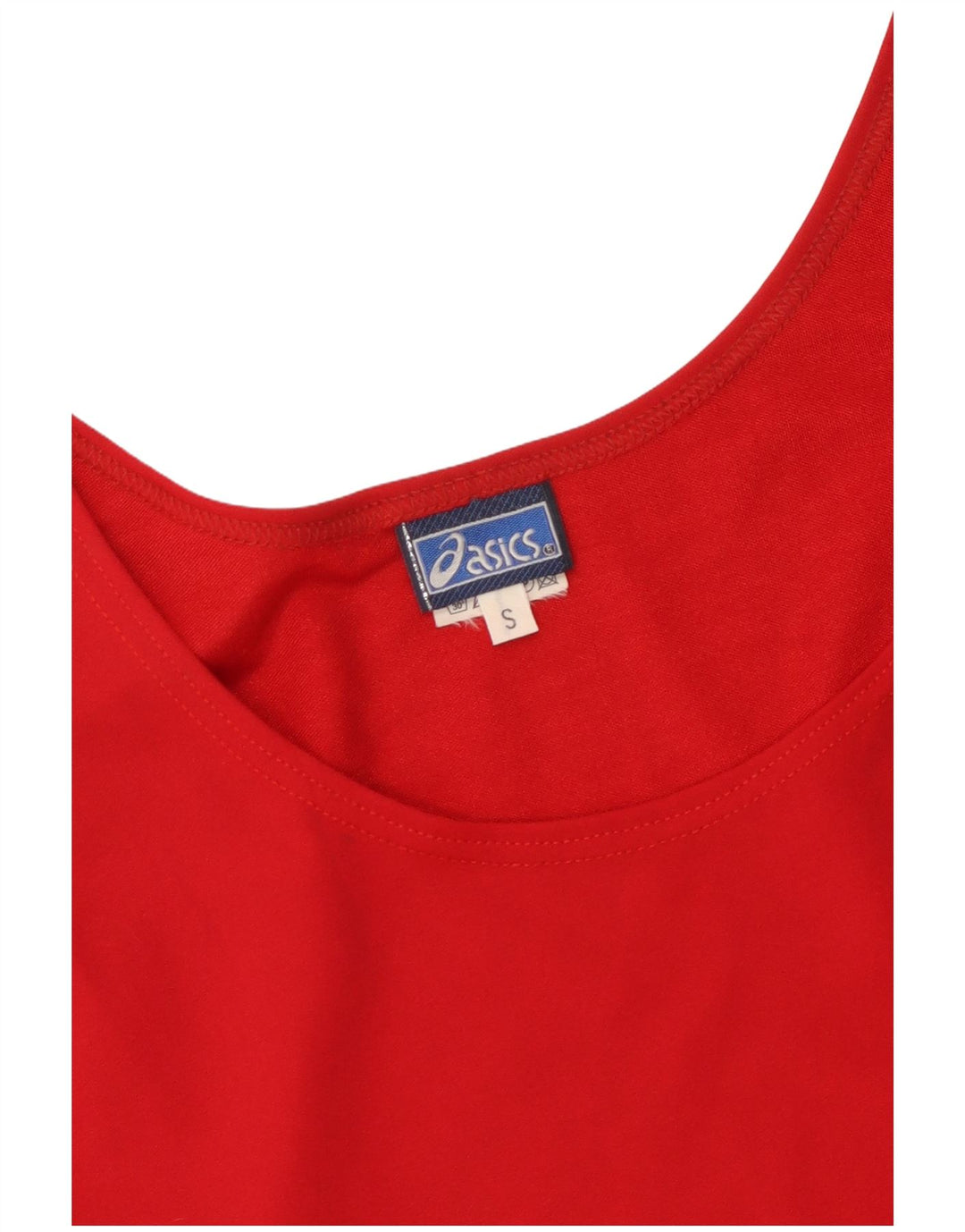 Asics Mono corto sin mangas gráfico para mujer UK 10 Small Rojo Colorblock