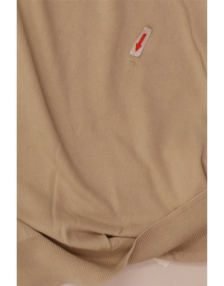 Zara Hombre Jersey Con Cuello En V Jersey Grande Algodón Beige