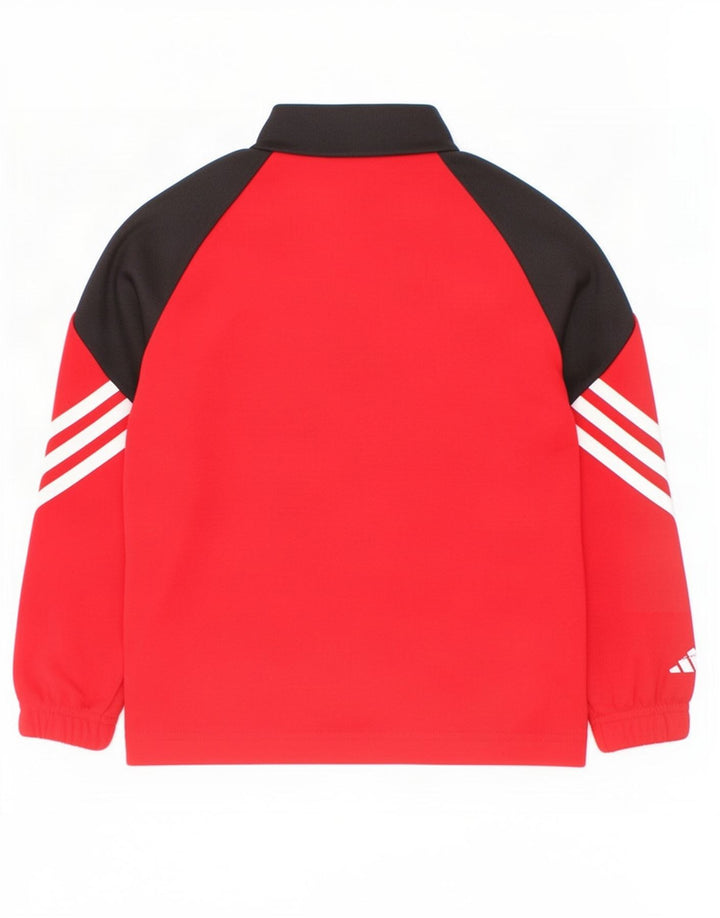Adidas - Chándal para niño con cremallera y cuello, 5-6 años, XS, color rojo