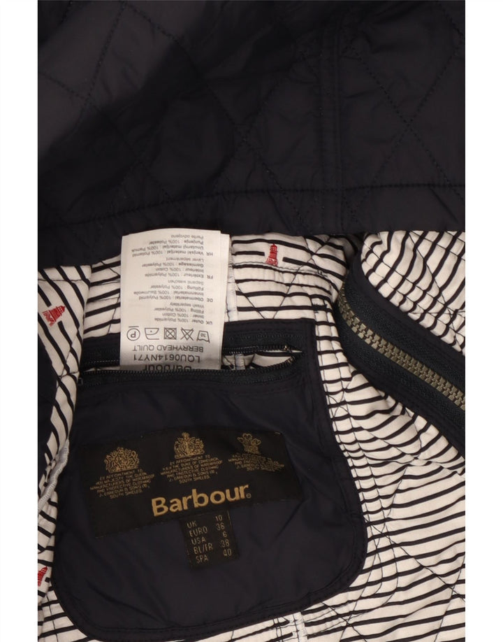BARBOUR Chaqueta acolchada para mujer UK 10 Small Poliamida azul marino