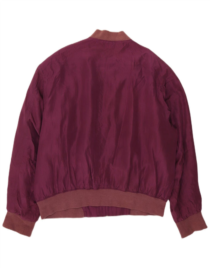 Smooth Mens Bomber Jacket IT 56 3XL Red Colourblock Silk