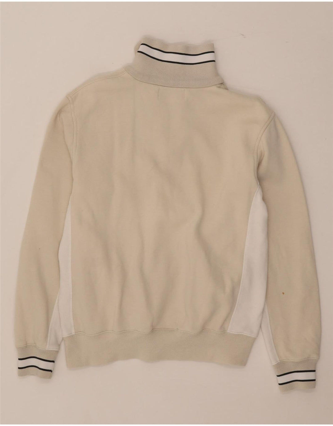 Kappa Mujer Zip Neck Sudadera Jumper UK 44 Medium Beige Colorblock
