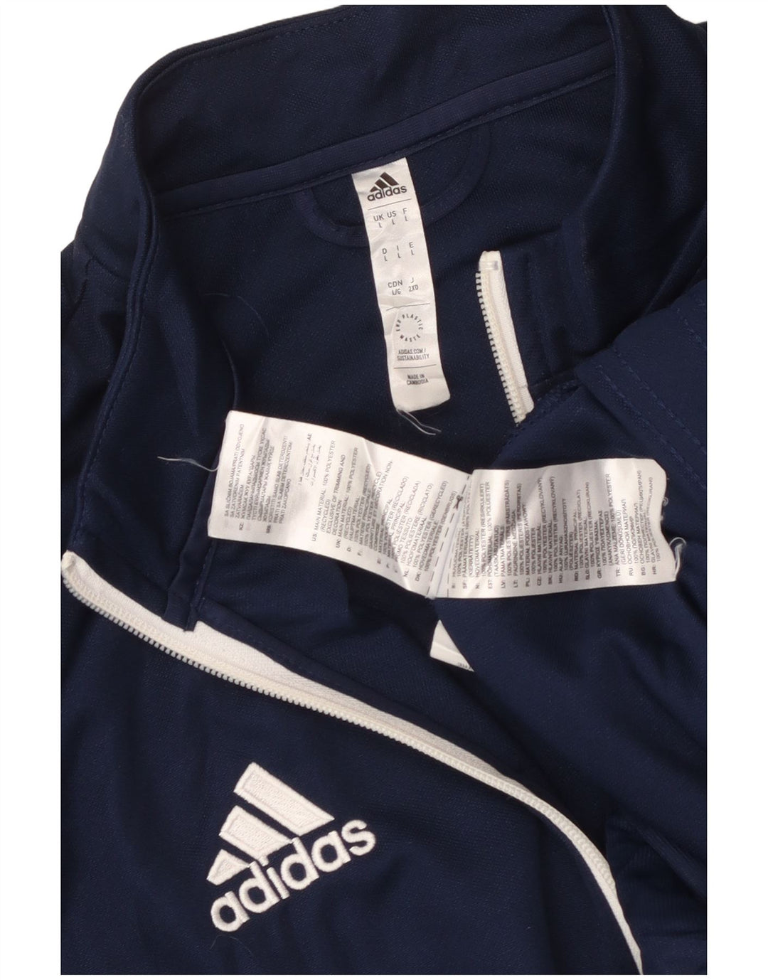 Adidas Hombre Aeroready Chándal Top Chaqueta Grande Azul Marino Poliéster
