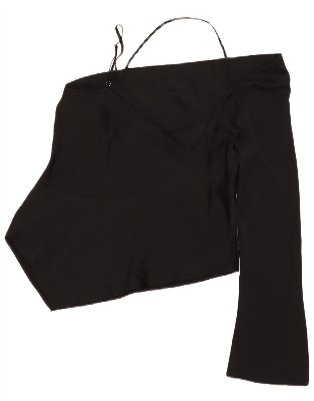 Topshop Top asimétrico de un hombro para mujer UK 42 Poliéster negro mediano