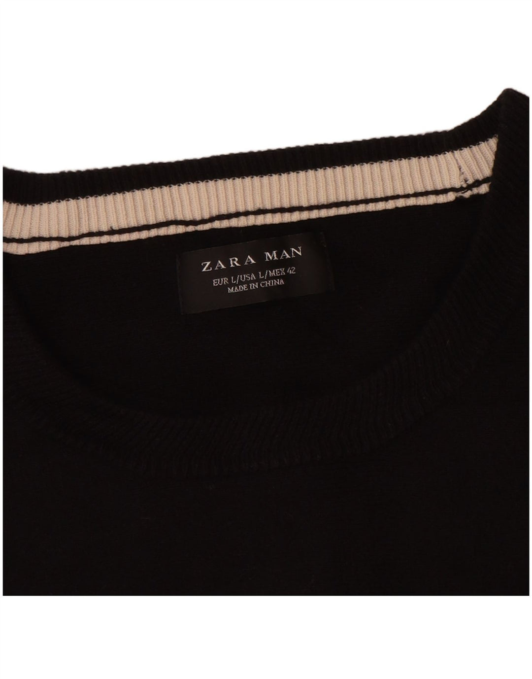 Zara Hombre Top Manga 3/4 Grande Rayas Negras