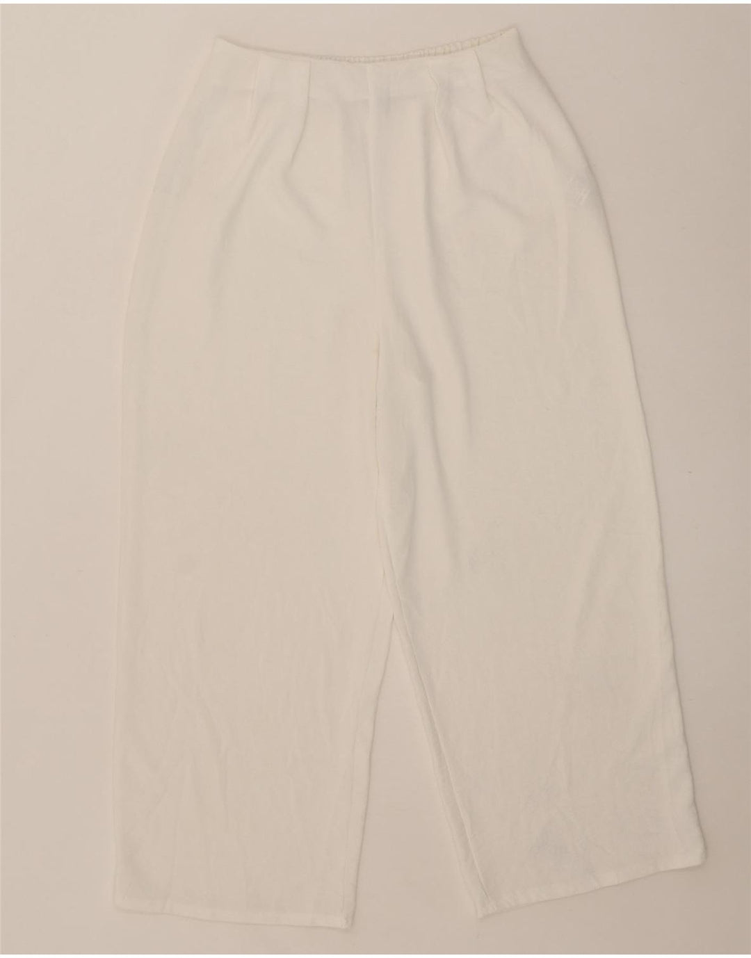 Zara Mujer Pantalón Chino Loose Fit Mediano W28 L25 Poliéster Blanco