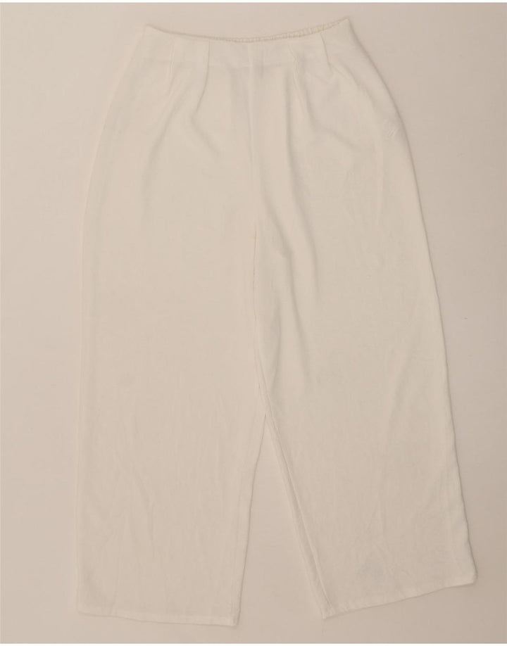 Zara Mujer Pantalón Chino Loose Fit Mediano W28 L25 Poliéster Blanco
