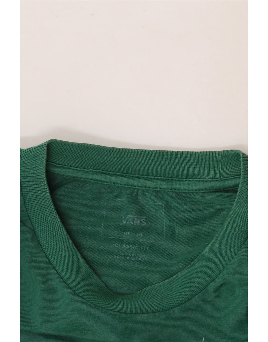 VANS Hombre Classic Fit Graphic Camiseta Top Algodón Verde Medio