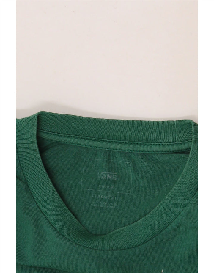 VANS Hombre Classic Fit Graphic Camiseta Top Algodón Verde Medio