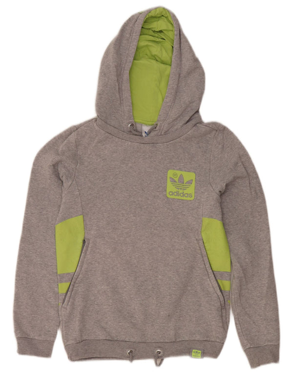 Adidas Sudadera con capucha gráfica para mujer EU 34 Small Grey Cotton
